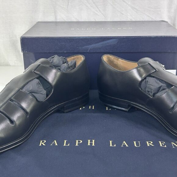Ralph Lauren Purple Label Fisherman Burnished Sandal Black Calfskin Men sz 12 main image 7